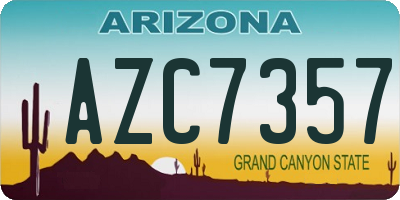 AZ license plate AZC7357