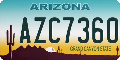 AZ license plate AZC7360