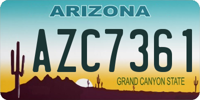 AZ license plate AZC7361