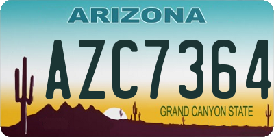 AZ license plate AZC7364