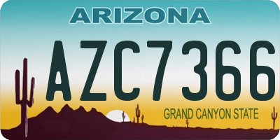 AZ license plate AZC7366