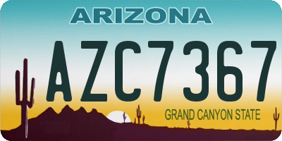 AZ license plate AZC7367