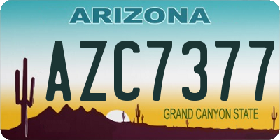 AZ license plate AZC7377
