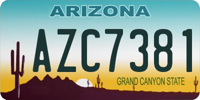 AZ license plate AZC7381