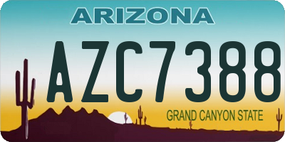 AZ license plate AZC7388