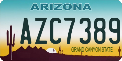 AZ license plate AZC7389
