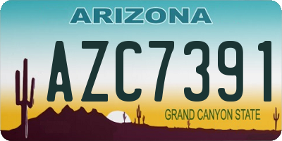 AZ license plate AZC7391