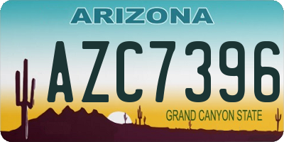 AZ license plate AZC7396