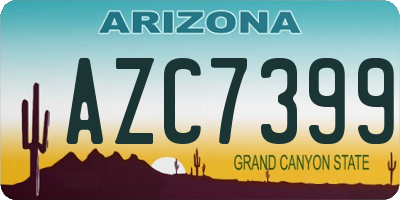 AZ license plate AZC7399
