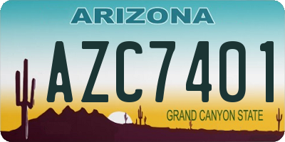 AZ license plate AZC7401