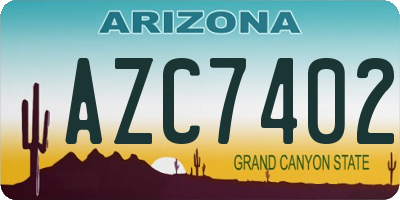 AZ license plate AZC7402