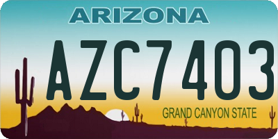 AZ license plate AZC7403