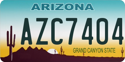 AZ license plate AZC7404