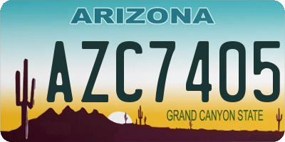 AZ license plate AZC7405