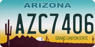 AZ license plate AZC7406