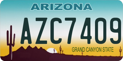 AZ license plate AZC7409