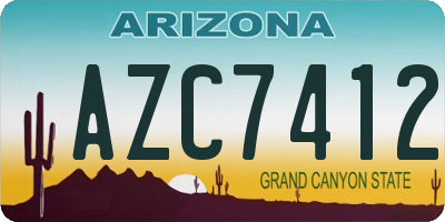 AZ license plate AZC7412