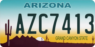 AZ license plate AZC7413