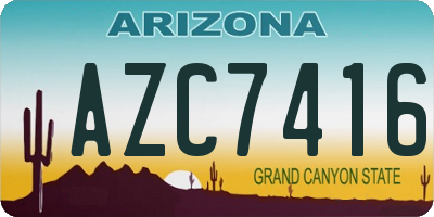 AZ license plate AZC7416