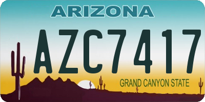 AZ license plate AZC7417