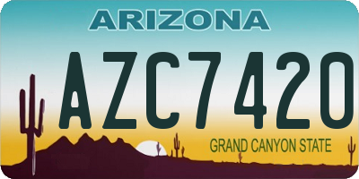 AZ license plate AZC7420