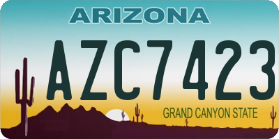 AZ license plate AZC7423