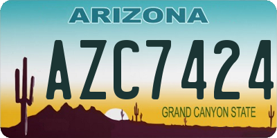 AZ license plate AZC7424