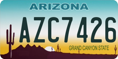 AZ license plate AZC7426
