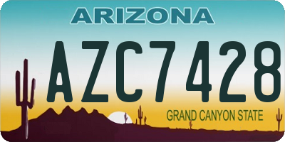 AZ license plate AZC7428
