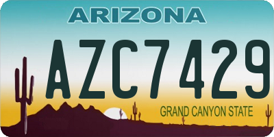 AZ license plate AZC7429