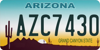 AZ license plate AZC7430