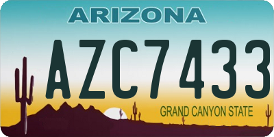 AZ license plate AZC7433