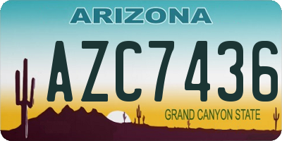 AZ license plate AZC7436