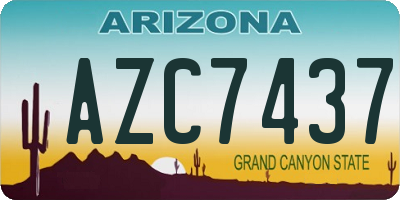 AZ license plate AZC7437
