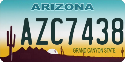 AZ license plate AZC7438