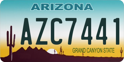 AZ license plate AZC7441