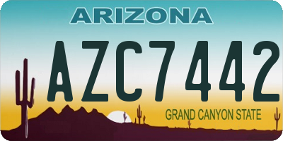 AZ license plate AZC7442