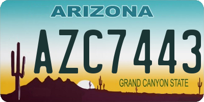AZ license plate AZC7443