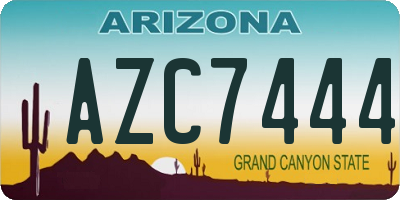 AZ license plate AZC7444