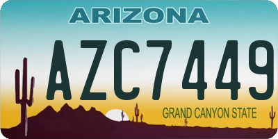 AZ license plate AZC7449
