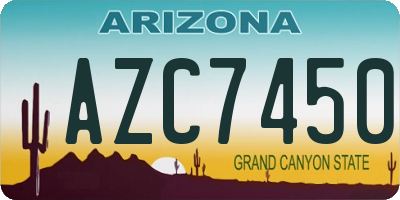 AZ license plate AZC7450