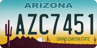 AZ license plate AZC7451
