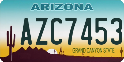 AZ license plate AZC7453
