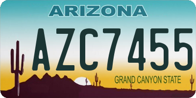 AZ license plate AZC7455