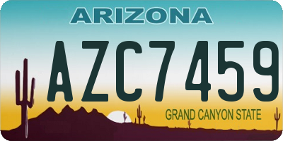 AZ license plate AZC7459