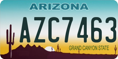 AZ license plate AZC7463