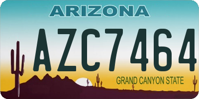 AZ license plate AZC7464