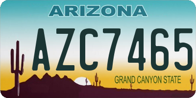 AZ license plate AZC7465
