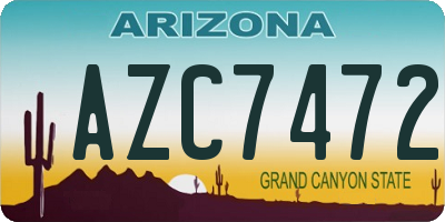 AZ license plate AZC7472