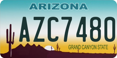 AZ license plate AZC7480